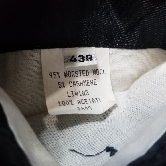 Jos A. Bank Tweed Sport Coat 43R Corporate Cashmere Wool 3 Button Gray Navy - Picture 6 of 13